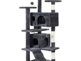 Cat trees allow your pet to climb and scratch (and save the furniture). Many breeds of cats like to be up high and the cat tree in the window gives him the opportunity to survey his world from a natural height.